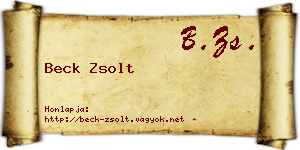 Beck Zsolt névjegykártya